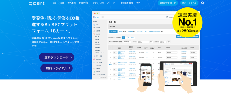 Bカートのトップページ