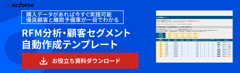 RFM分析・顧客セグメント自動作成テンプレート