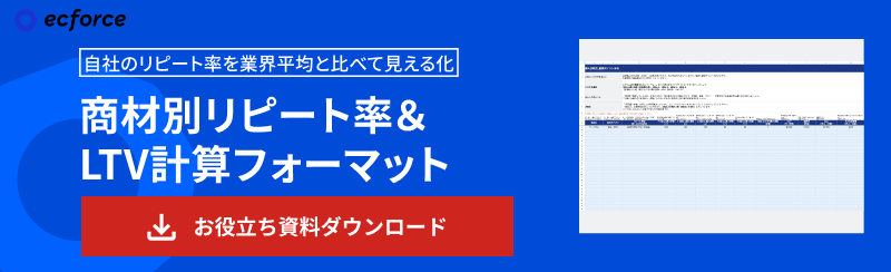 商材別リピート率&LTV計算フォーマット