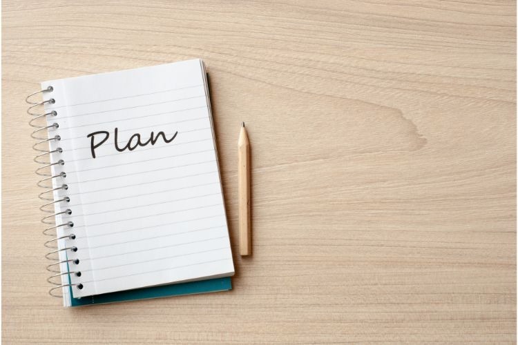 Planと書かれたノート